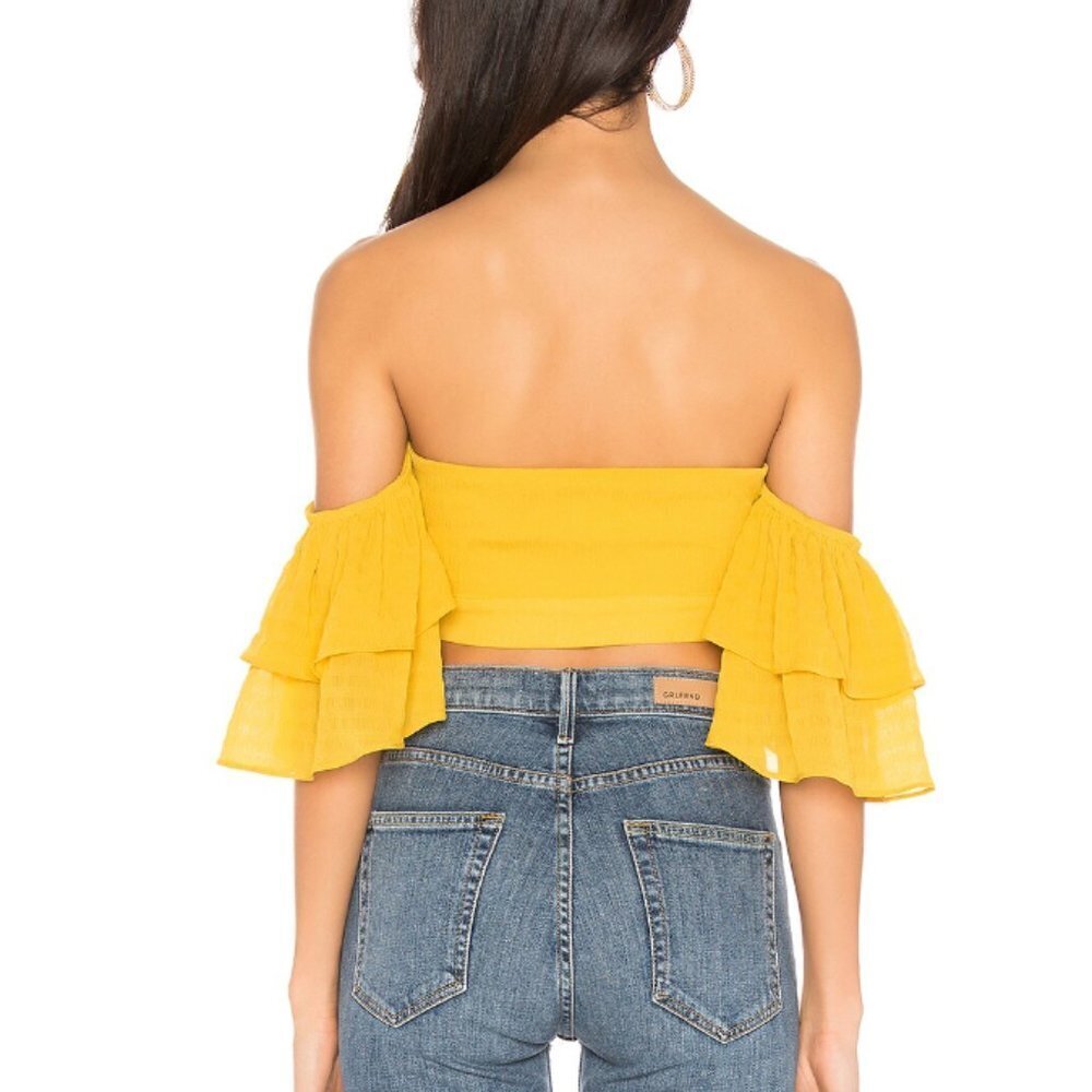 NWOT superdown Rae Wrap Tie Top in yellow size small - Picture 4 of 4